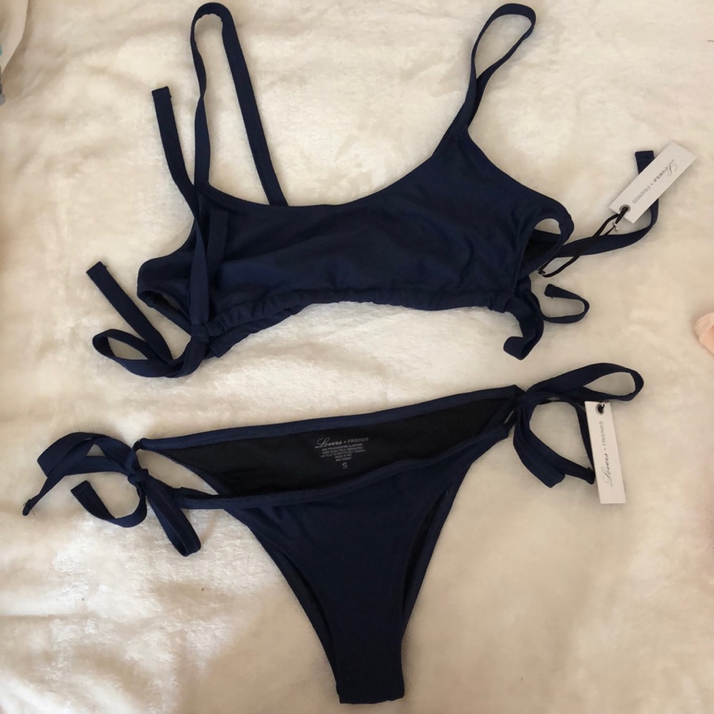 NWT Lovers + Friends Blue Lindsay Bikini